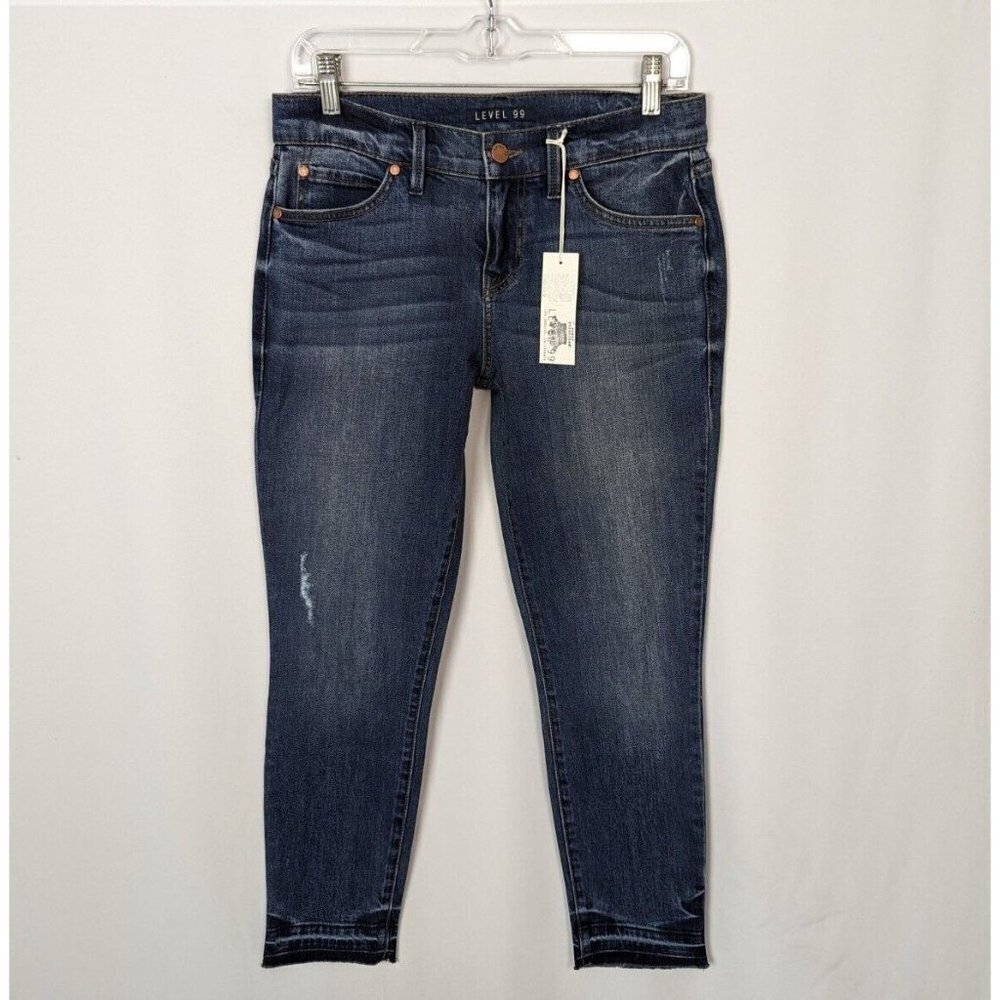 Level 99 sz. 26 Aubrey Relaxed Skinny Anti-fit Jean Ankle Crop Medium Wash Denim